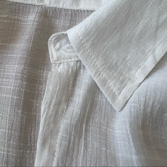 White Oversized Button Down Gauze Shirt - Picture 8 of 10